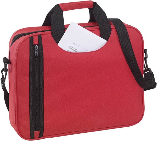 Obrázky: Červená konferenč. taška se svislou kapsou na zip