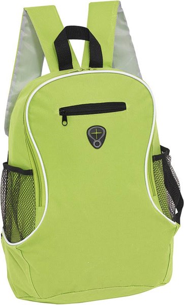 Obrázky: Zelený polyesterový batoh, průvlek na sluchátka