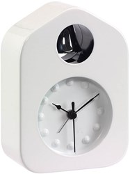 Obrázky: Bílé stolní hodiny s budíkem ve tvaru věže Bell