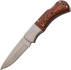 Obrázky: Širší lovecký nůž s dřevěnou střenkou a pojistkou