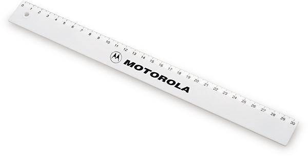 Obrázky: Bílé plastové pravítko 30 cm
