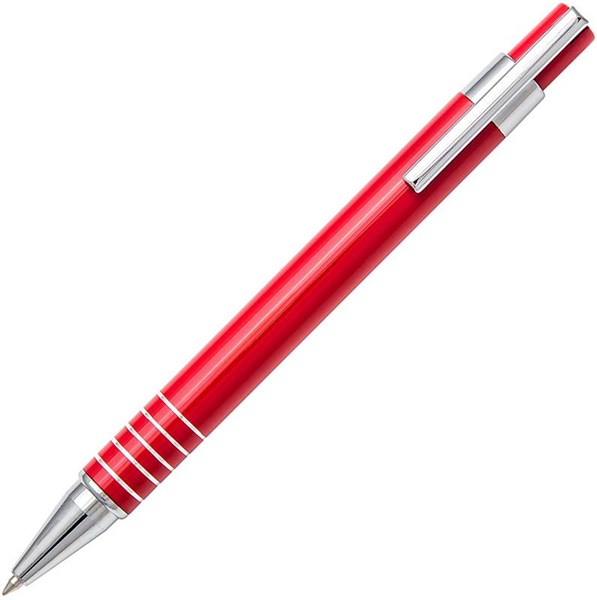 Obrázky: Červené hliníkové kuličkové pero ELEN