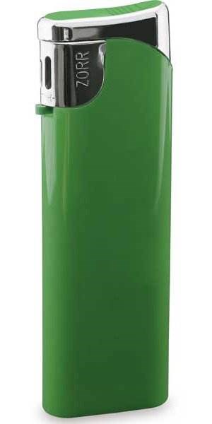 Obrázky: Zelený plnitelný piezo zapalovač, stříbrný vršek