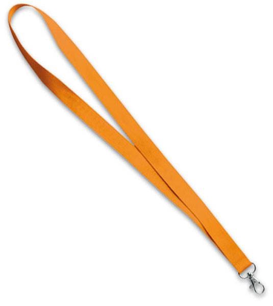 Obrázky: Oranžová šňůrka na krk 20x450 s karabinou