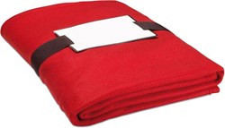 Obrázky: Červená fleecová deka s rukávy a komplimentkou