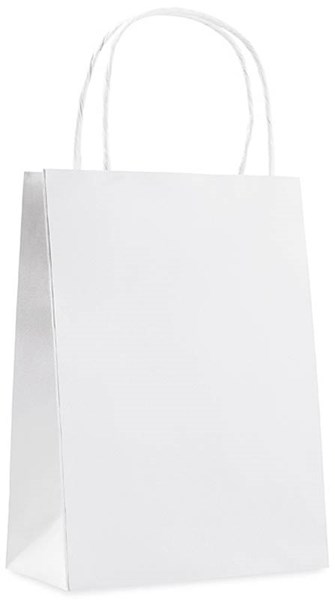 Obrázky: Malá papírová taška 16x10x23 cm, bílá 150g/m2, Obrázek 2