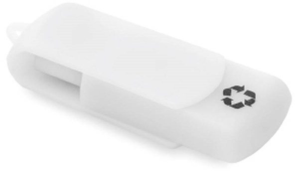 Obrázky: Recycloflash bílý otočný USB disk 1GB