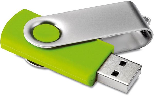 Obrázky: Twister Techmate zeleno-stříbrný USB disk 1GB