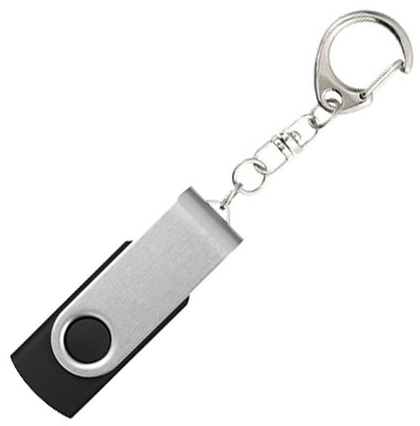 Obrázky: Twister stříbr.-černý USB flash disk,přívěsek,1GB, Obrázek 2
