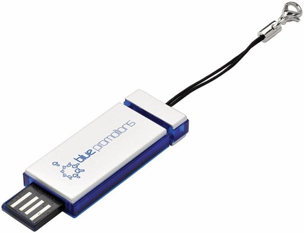Obrázky: SLIDE modrý USB flash disk, vysun. konektor 1GB