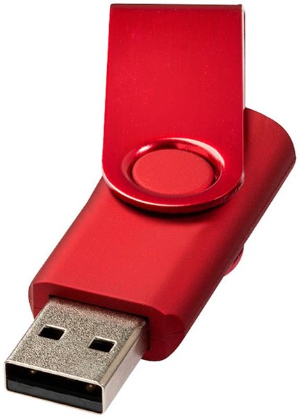 Obrázky: Twister metal červený USB flash disk, 1GB