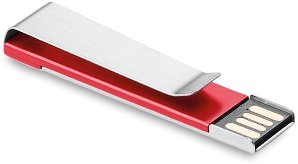Obrázky: Červený hliníkový flash disk 1GB s klipem, Obrázek 3