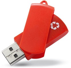 Obrázky: Recycloflash oranžový otočný USB disk 2GB