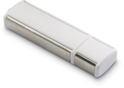 Obrázky: Lineaflash bílo-stříbrný USB disk s uzávěrem 2GB