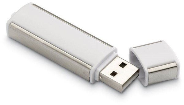 Obrázky: Lineaflash bílo-stříbrný USB disk s uzávěrem 2GB, Obrázek 2
