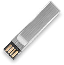 Obrázky: Stříbrný hliníkový flash disk  2GB s klipem