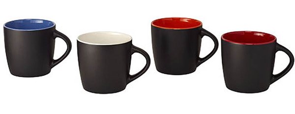 Obrázky: Černý keramický hrnek 350 ml s bílým vnitřkem, Obrázek 3