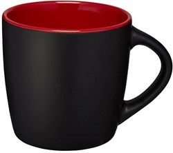 Obrázky: Černý keramický hrnek 350 ml s červeným vnitřkem