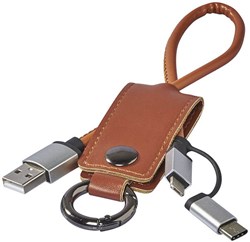 Obrázky: Hnědý přívěsek na klíče s USB kabely