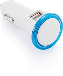 Obrázky: Bílo-modrá autonabíječka s USB duálním výstupem