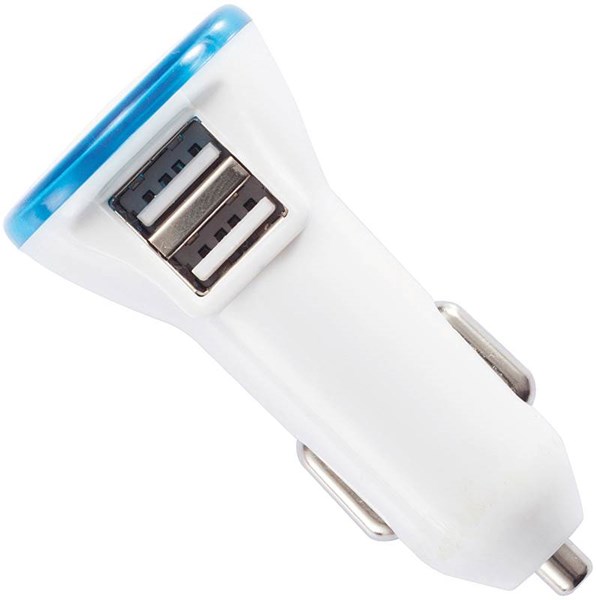 Obrázky: Bílo-modrá autonabíječka s USB duálním výstupem, Obrázek 3