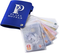 Obrázky: Modré koženkové pouzdro na 10 platebních karet