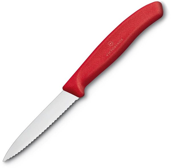 Obrázky: Červený nůž na zeleninu VICTORINOX, vlnková čep.8