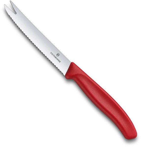 Obrázky: Červený nůž na sýr/uzeniny, vlnk.čepel 11cm, Victorinox