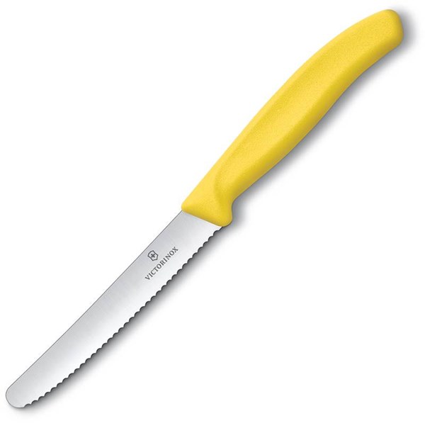 Obrázky: Žlutý nůž na rajčata VICTORINOX, vlnková čepel