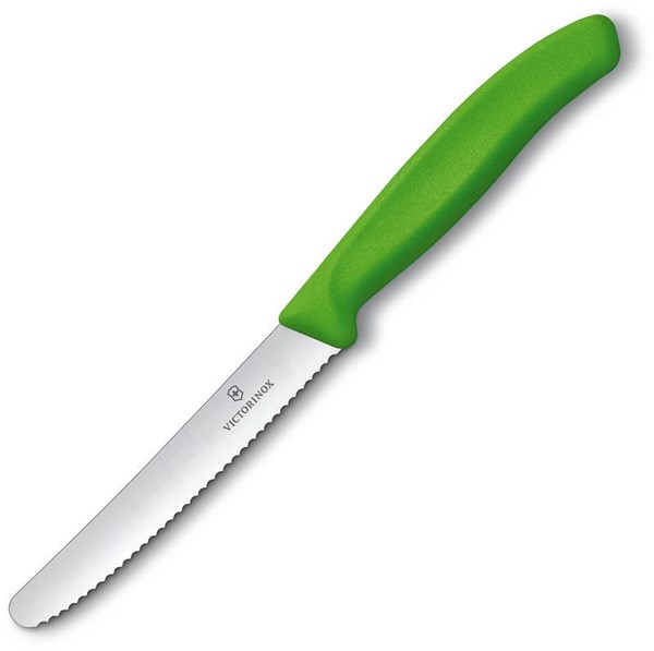Obrázky: Zelený nůž na rajčata VICTORINOX, vlnkové ostří