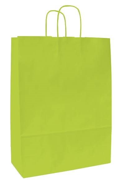 Obrázky: Papírová taška zelená 18x8x25 cm, kroucená šňůra