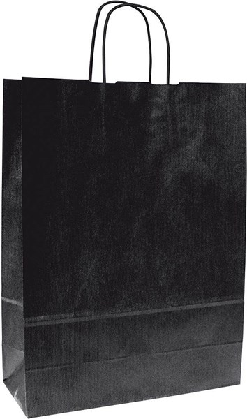 Obrázky: Papírová taška černá 23x10x32 cm, kroucená šňůra