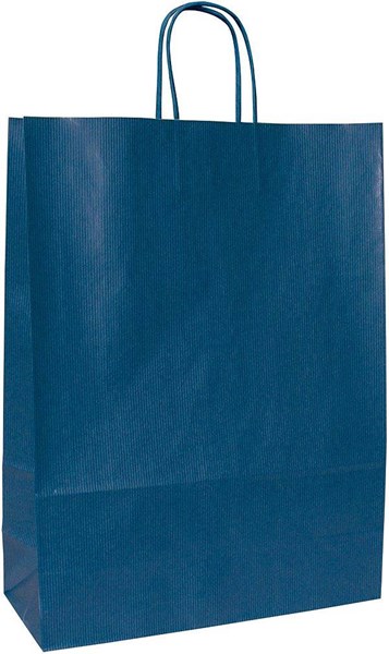 Obrázky: Papírová taška modrá 23x10x32 cm, kroucená šňůra
