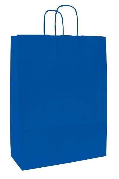 Obrázky: Papírová taška modrá 32x13x28 cm, kroucená šňůra