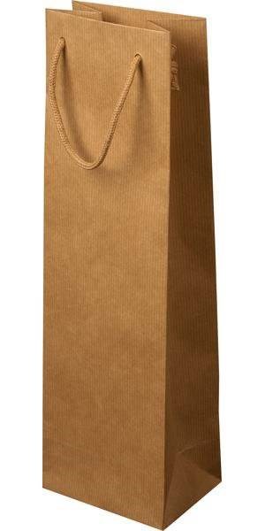 Obrázky: Papírová taška 12x9x40 cm, textilní šňůra, natural, Obrázek 1