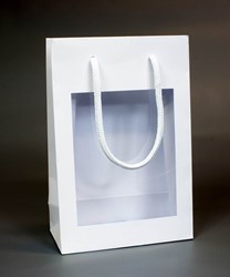 Obrázky: Papírová taška 16x8x24 cm,okénko,textilní šňůrka