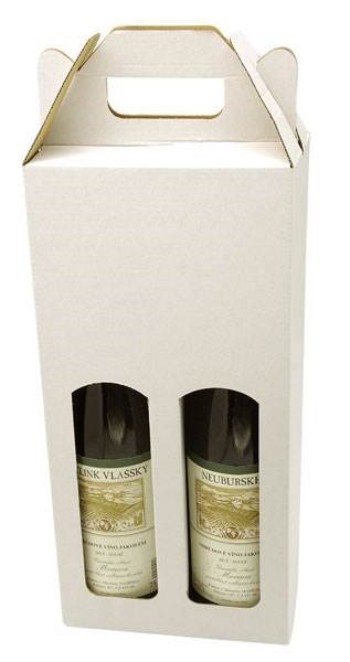 Obrázky: Krabice na 2 láhve vína či piva, bílá, Obrázek 2