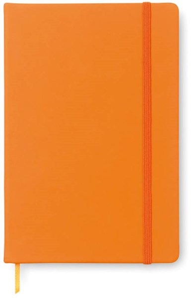 Obrázky: Oranžový poznámkový blok A5 s gumičkou, 96 stran