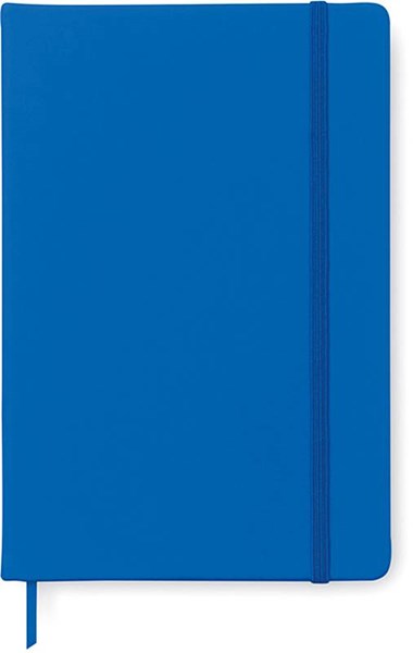 Obrázky: Tmavě modrý poznámkový blok A5 s gumičkou, 96 str.