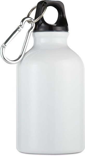 Obrázky: Bílá aluminiová láhev s karabinkou, Obrázek 1