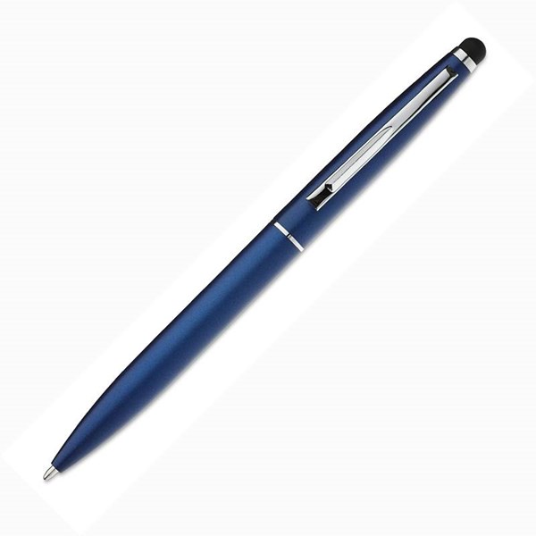 Obrázky: Kovové kuličkové pero se stylusem modré