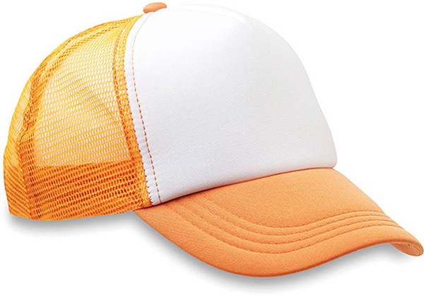 Obrázky: Neonově oranžovo-bílá čepice pro řidiče kamionů