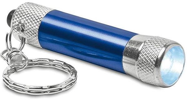 Obrázky: Mini LED hliníková svítilna s přívěskem, modrá, Obrázek 2