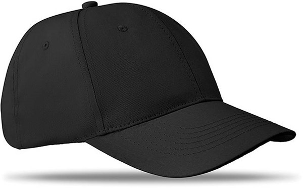 Obrázky: Šestipanelová baseballová čepice, černá, Obrázek 1