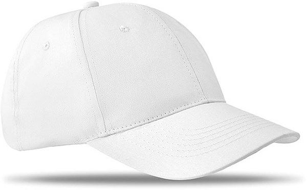 Obrázky: Šestipanelová baseballová čepice, bílá, Obrázek 1