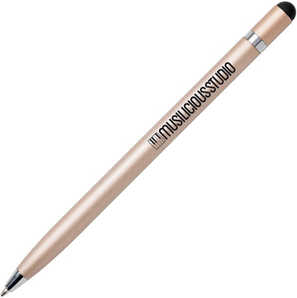 Obrázky: Jednoduché zlaté kovové pero a stylus, bez klipu, Obrázek 2