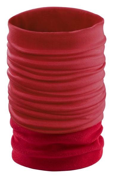Obrázky: Červená bandana s fleecem - šátek/nákrčník/čepice