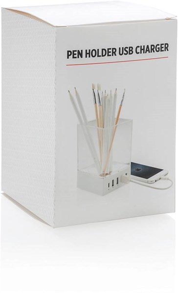 Obrázky: Bílá USB nabíječka se stojánkem na tužky, Obrázek 7