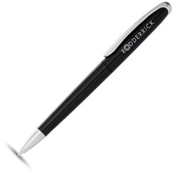 Obrázky: Černé lesklé kuličkové pero, černá náplň