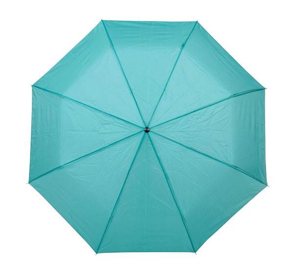 Obrázky: Zeleno-tyrkysový třídílný skládací deštník, Obrázek 2